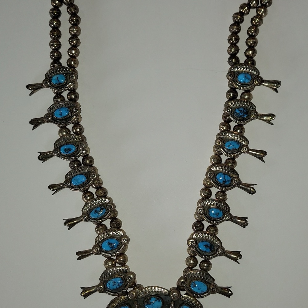 Silver and Blue Statement Necklace